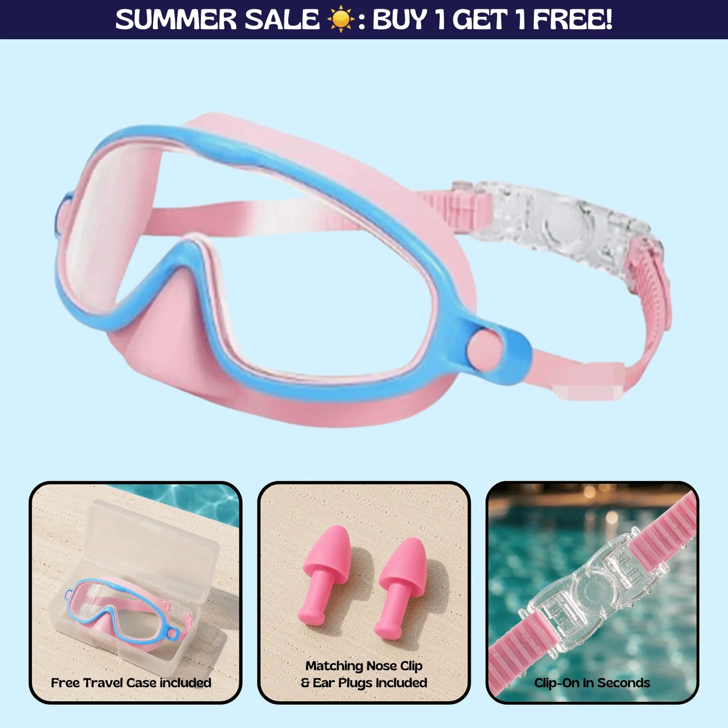 Zenovap™ AquaClip Kids Swim Goggles  (Nose cover)