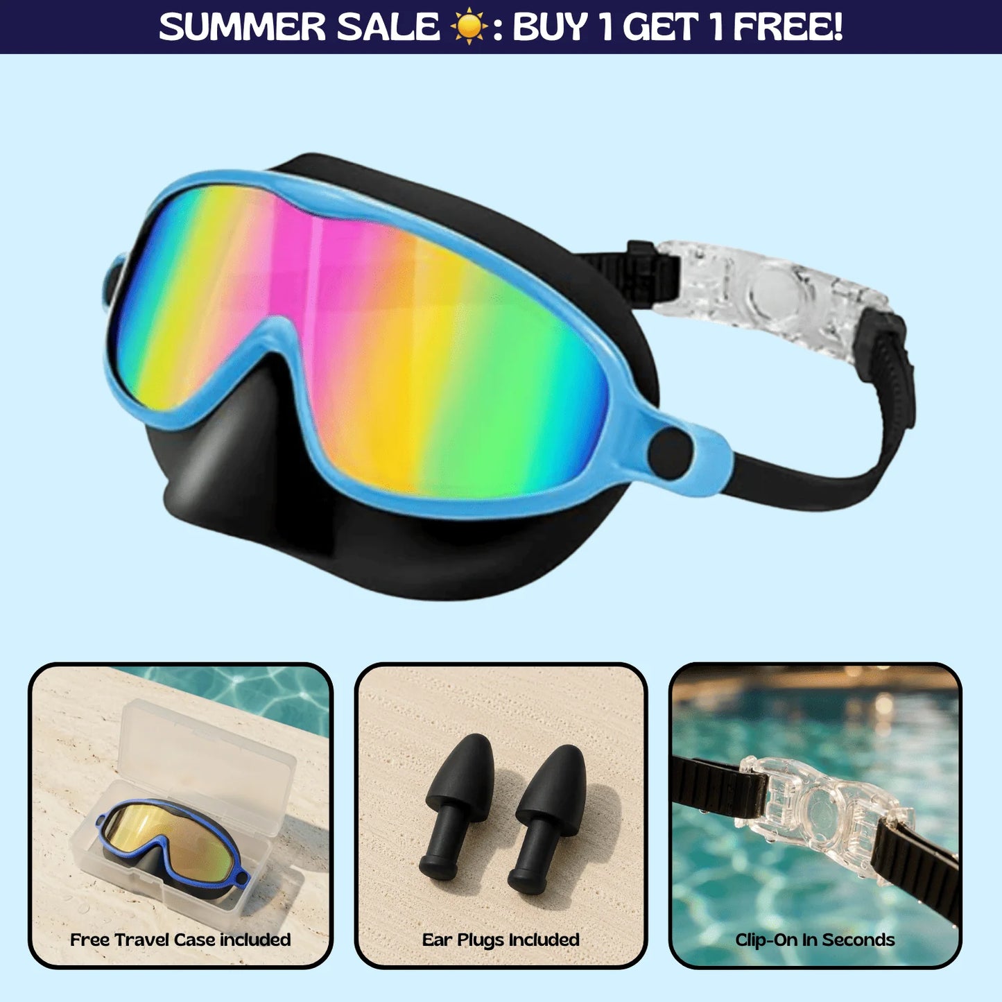 Zenovap™ AquaClip Kids Swim Goggles  (Nose cover)