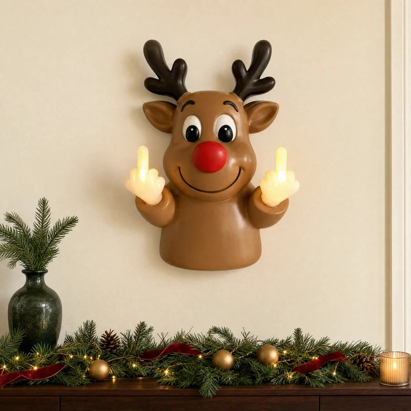 Zenovap™ Light-Up Middle Finger Santa Wall Decor