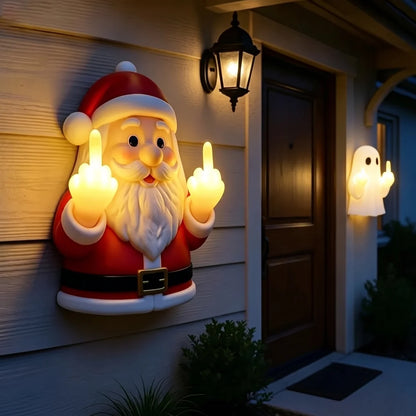Zenovap™ Light-Up Middle Finger Santa Wall Decor