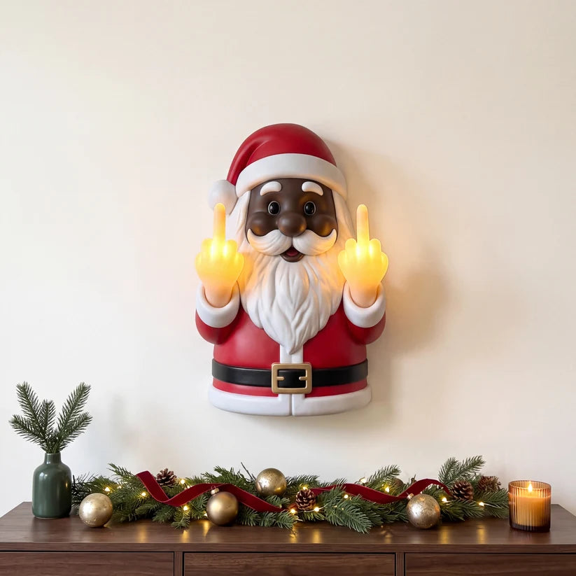 Zenovap™ Light-Up Middle Finger Santa Wall Decor